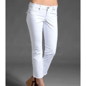 White " Belle" Flared Cropped Capri sz 24